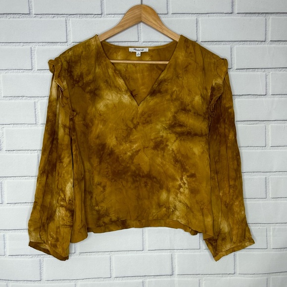 Madewell Tie-Dye Ruffle-Shoulder Top size XXL - Picture 2 of 7
